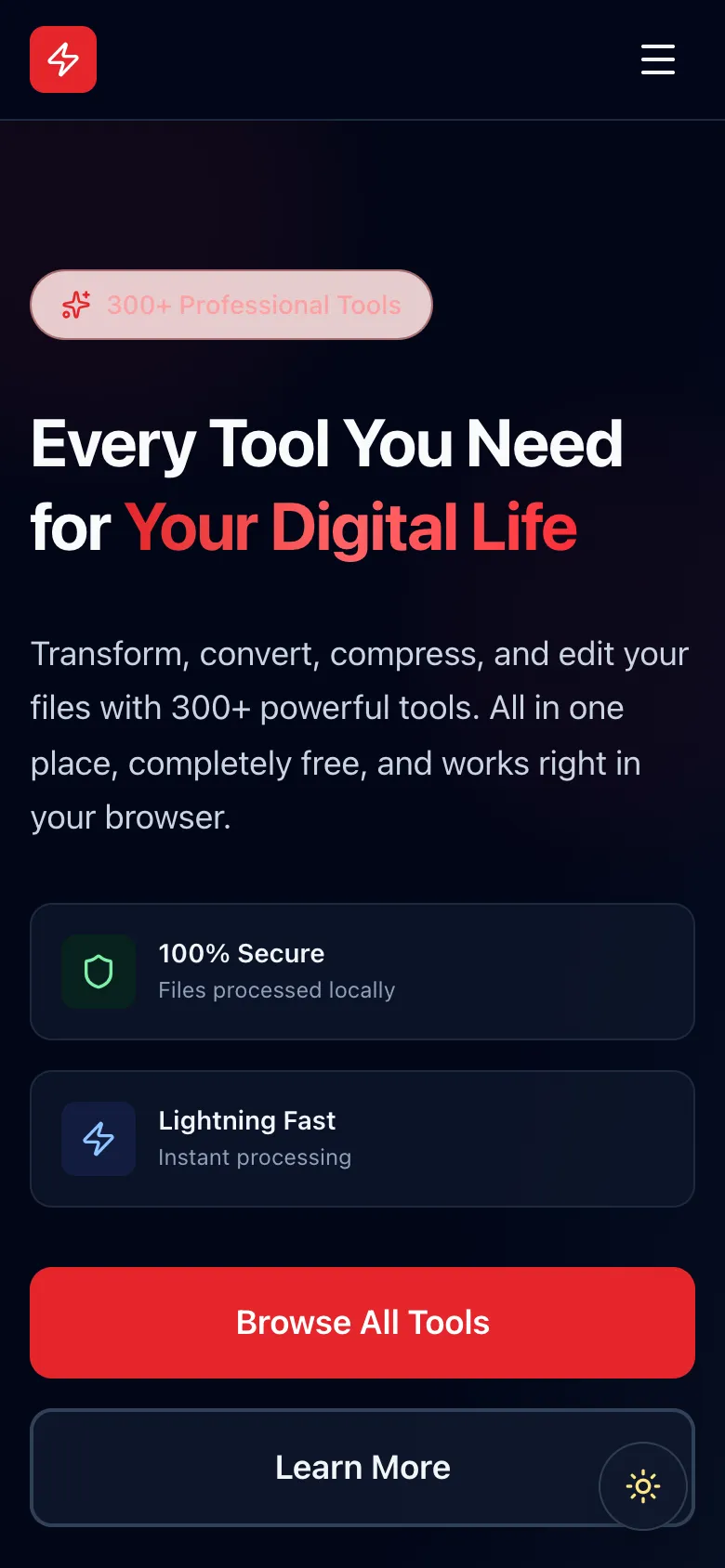FlexTools homepage on a phone